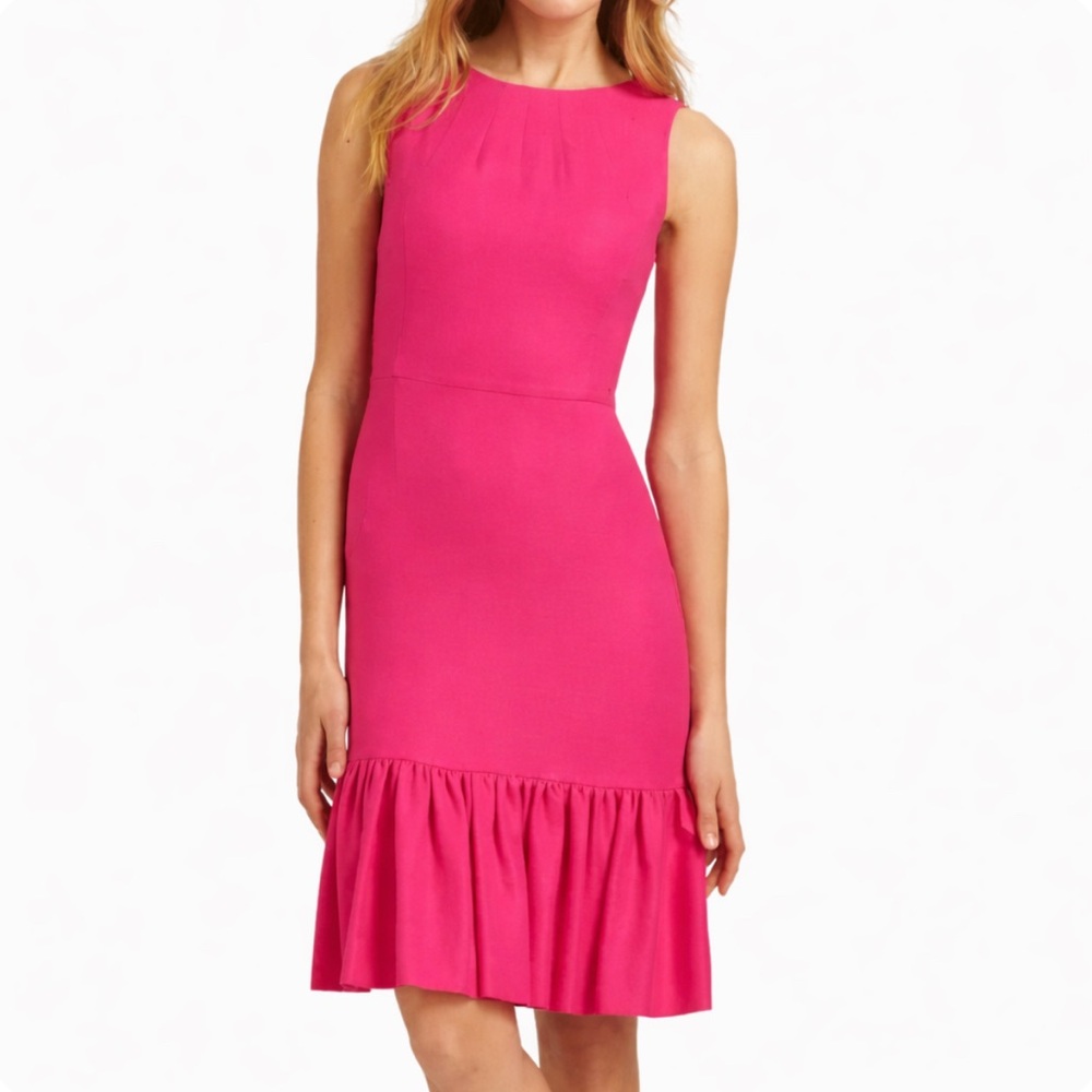 Kate Spade Barbie Pink Siren Ruffle Hem Sheath Dress - Size 4